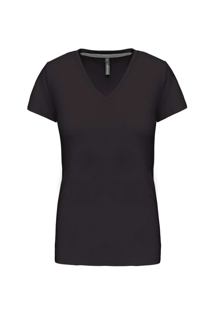 Tricou cu mânecă scurtă și decolteu în V pentru femei