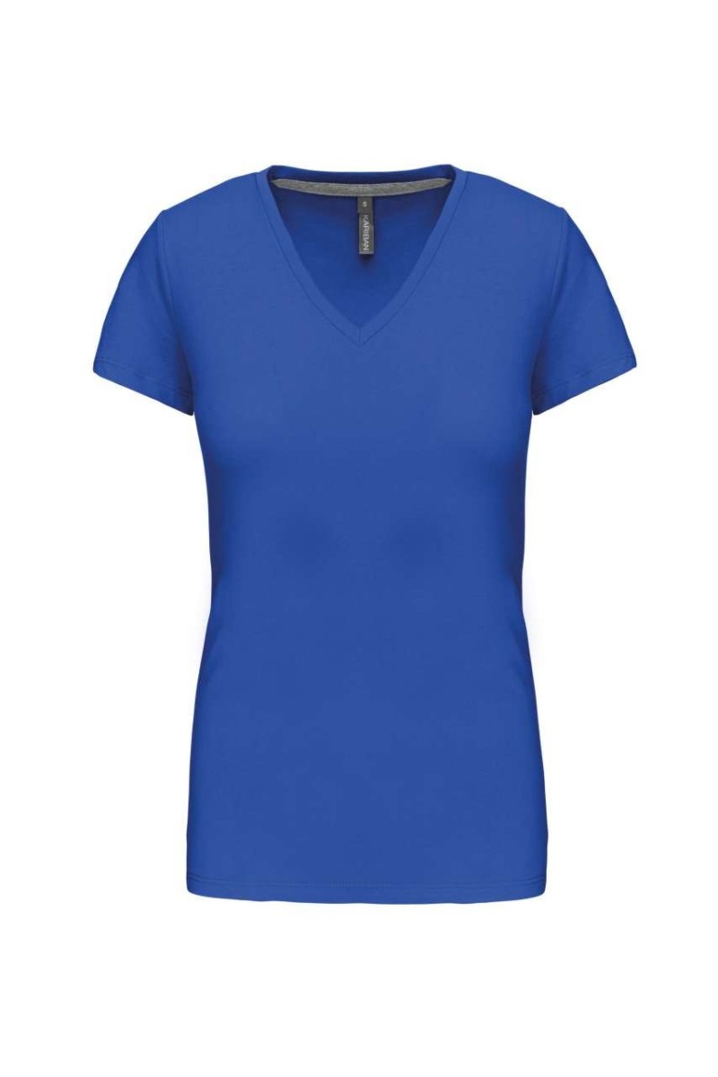 Tricou cu mânecă scurtă și decolteu în V pentru femei