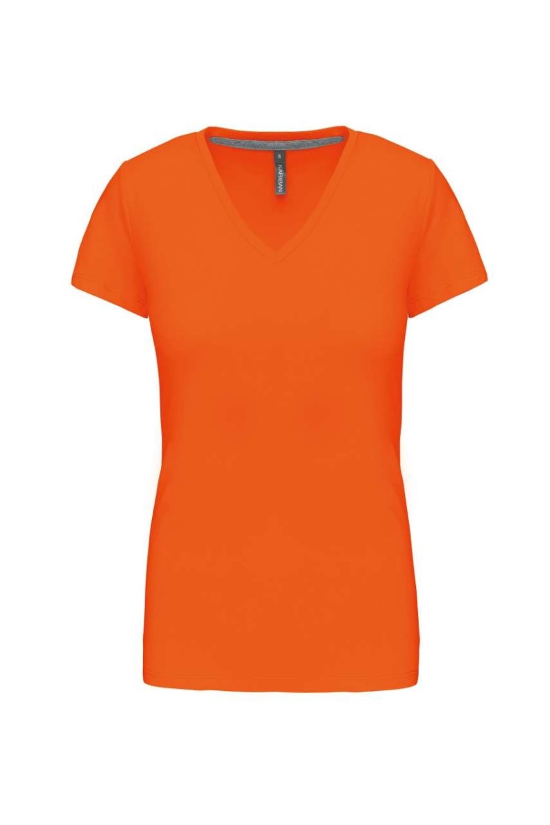 Tricou cu mânecă scurtă și decolteu în V pentru femei