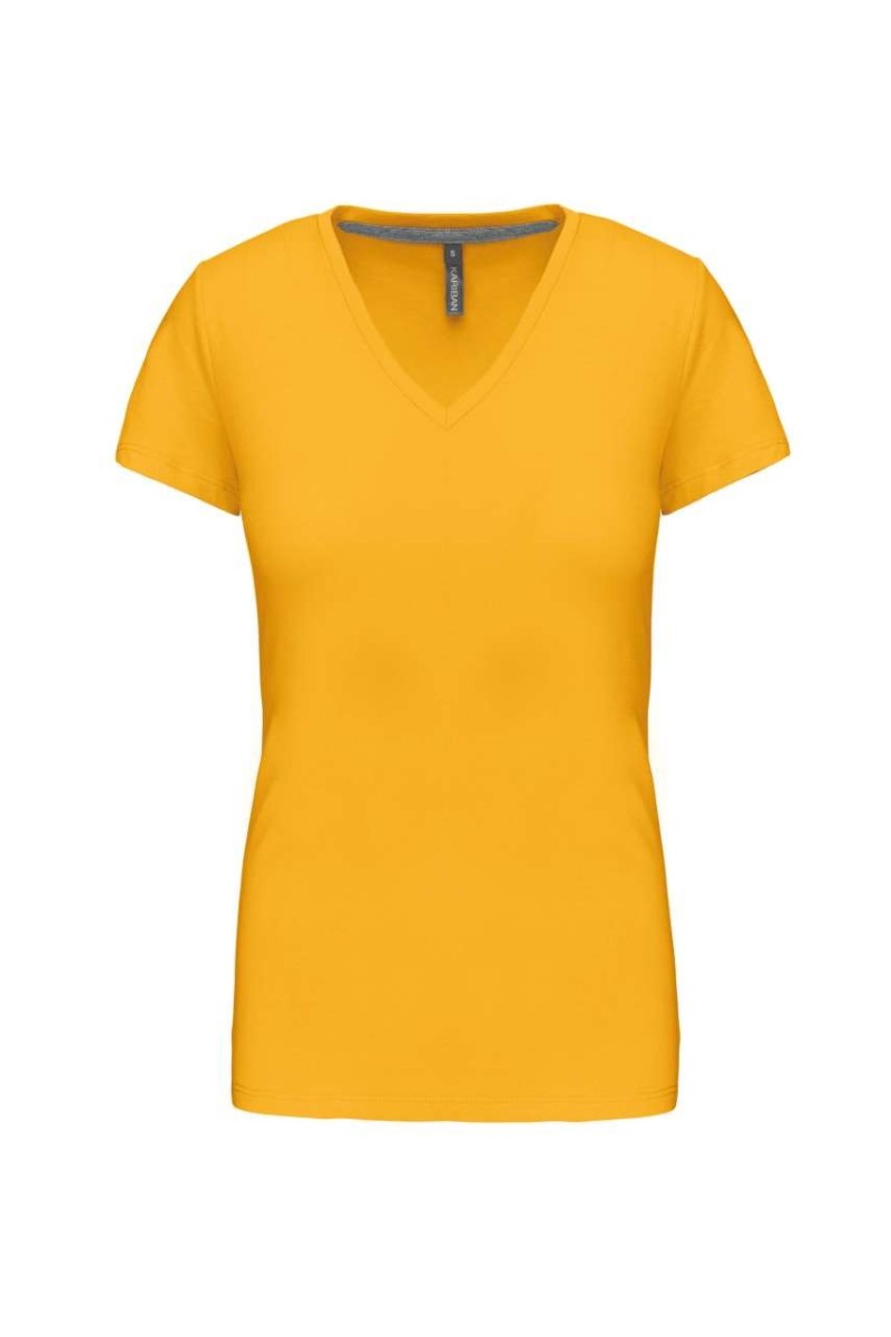Tricou cu mânecă scurtă și decolteu în V pentru femei