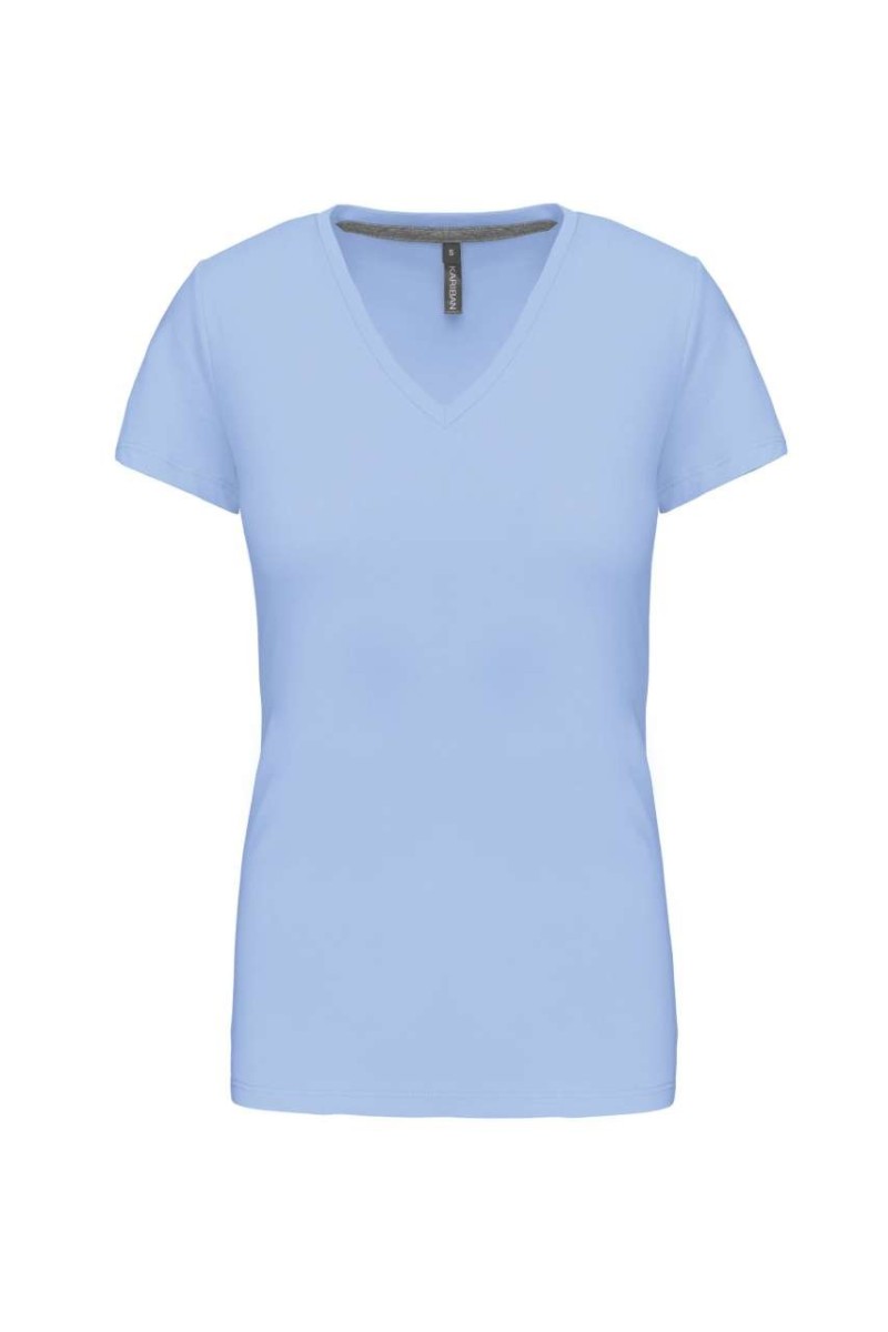 Tricou cu mânecă scurtă și decolteu în V pentru femei