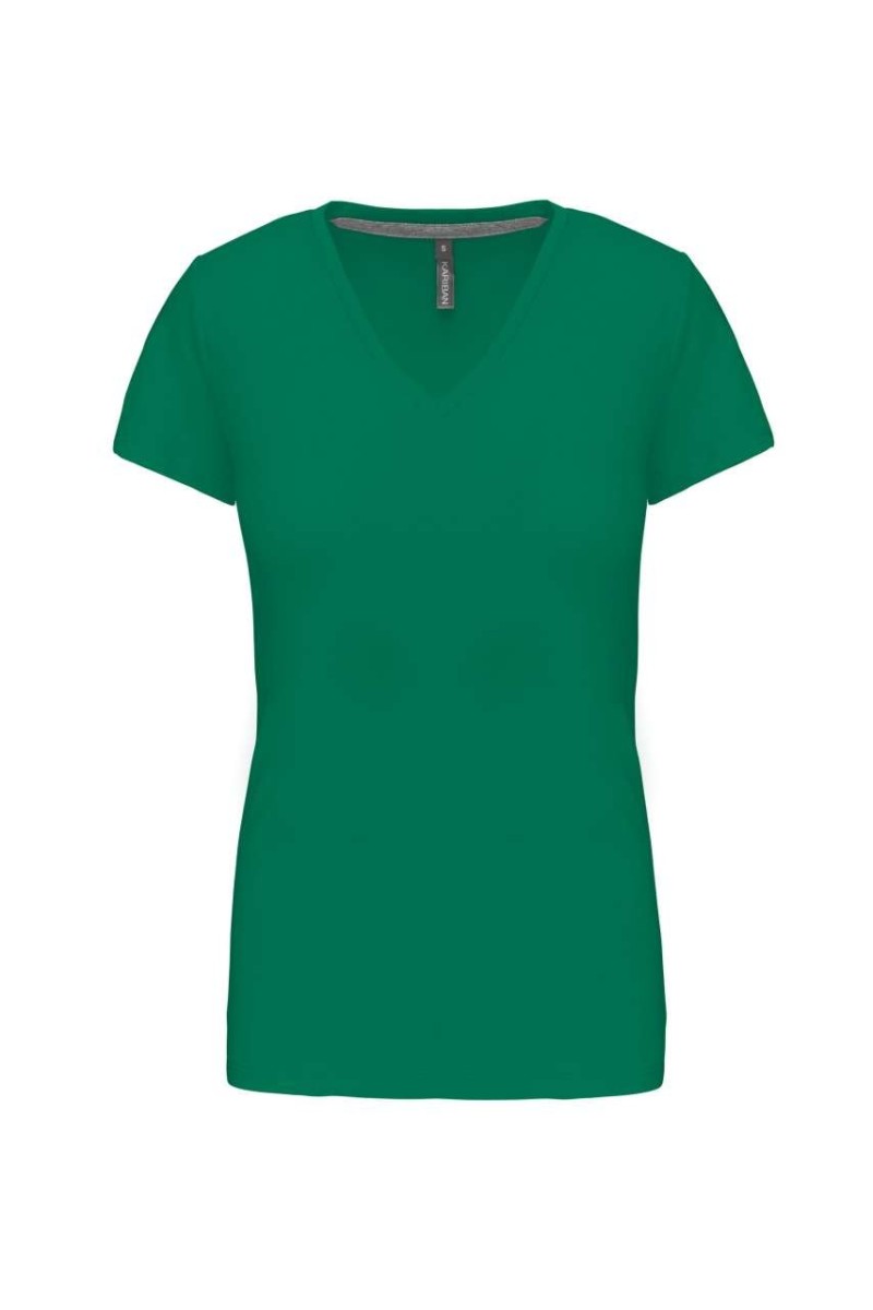 Tricou cu mânecă scurtă și decolteu în V pentru femei