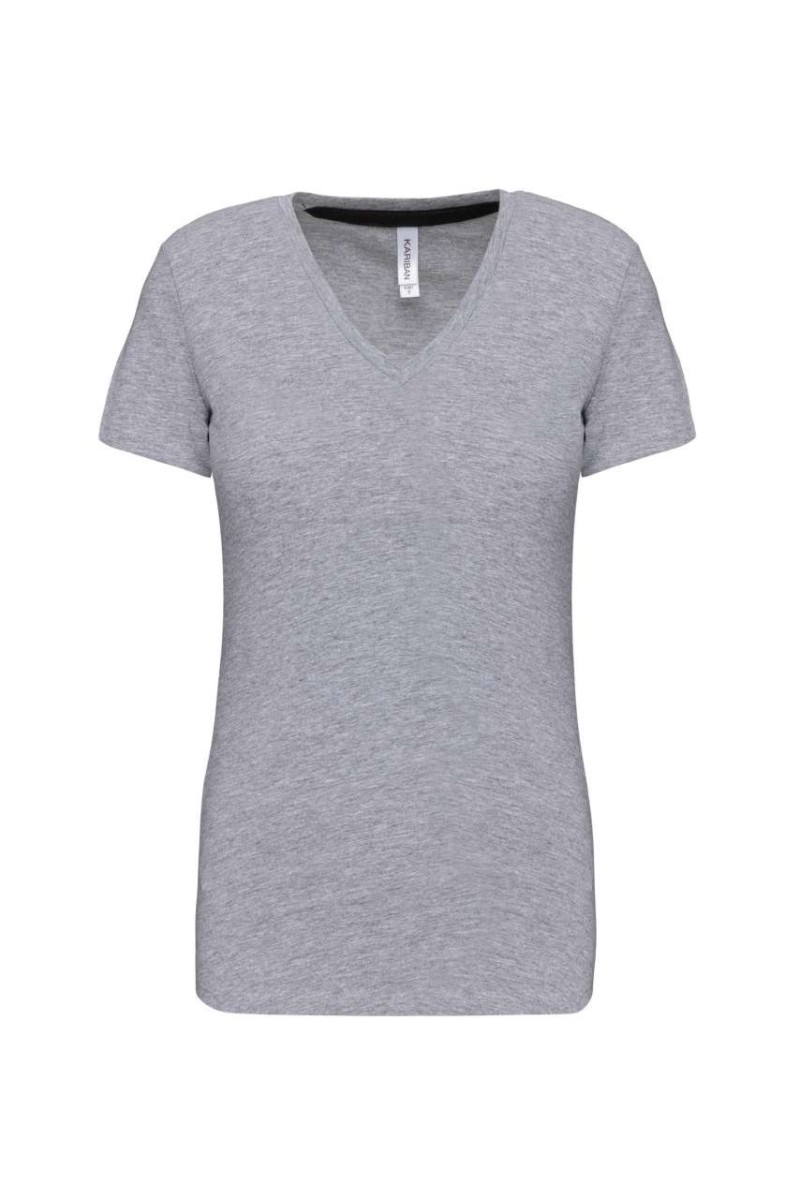 Tricou cu mânecă scurtă și decolteu în V pentru femei