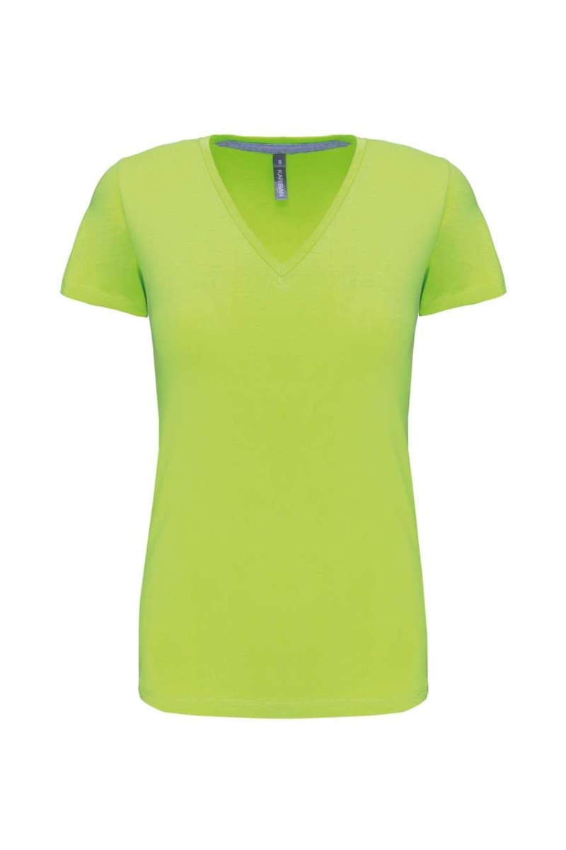 Tricou cu mânecă scurtă și decolteu în V pentru femei