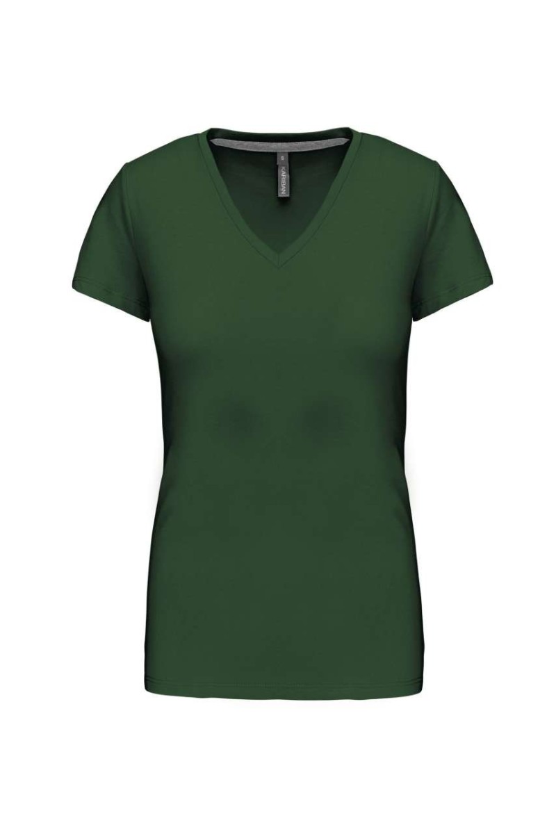 Tricou cu mânecă scurtă și decolteu în V pentru femei