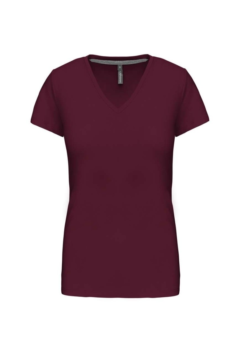 Tricou cu mânecă scurtă și decolteu în V pentru femei