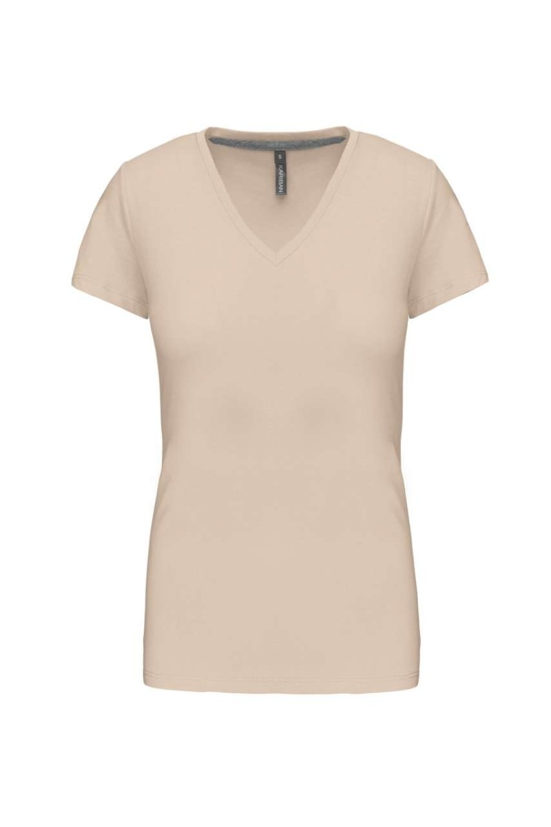 LADIES' SHORT-SLEEVED V-NECK T-SHIRT