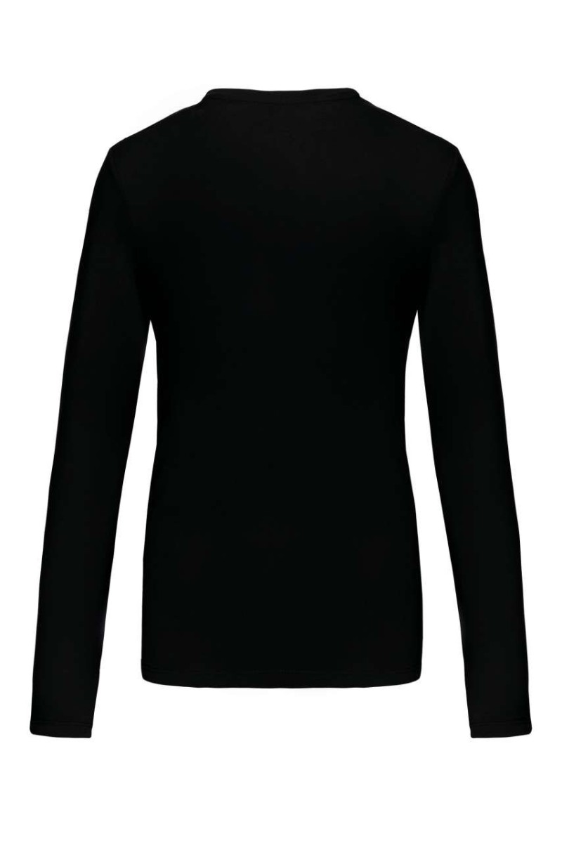 Tricou cu mânecă lungă și decolteu în V pentru femei