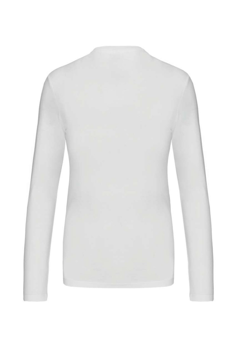 LADIES' LONG-SLEEVED V-NECK T-SHIRT