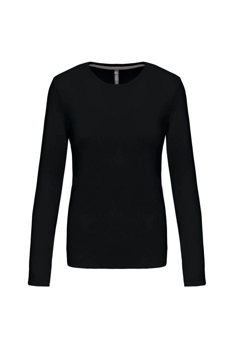 Tricou cu mânecă lungă și gât rotund pentru femei
