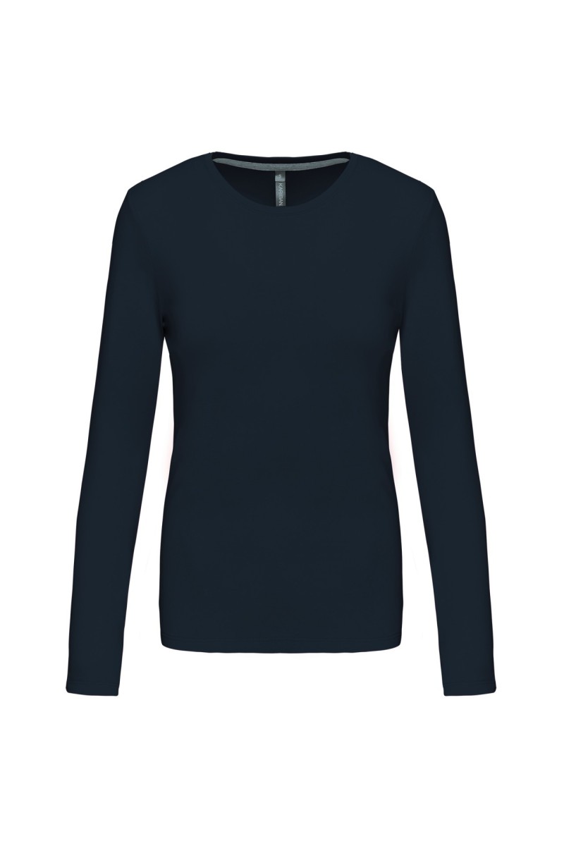 Tricou cu mânecă lungă și gât rotund pentru femei
