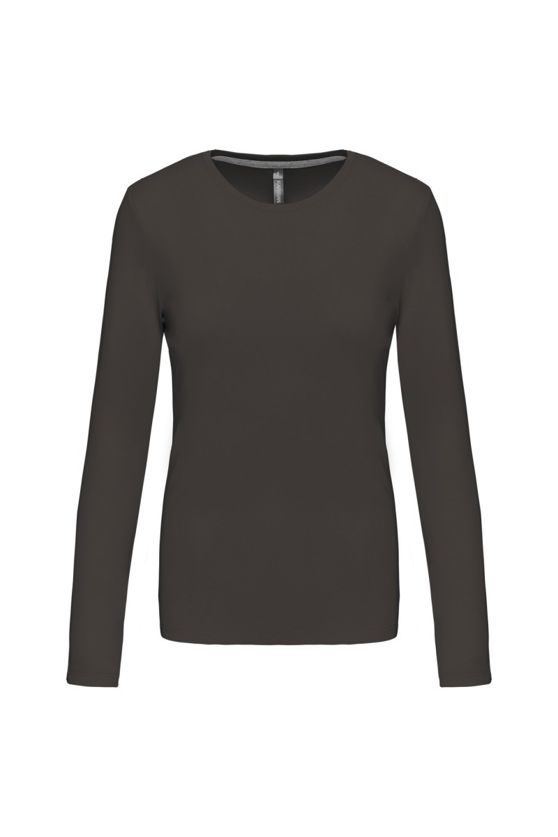 Tricou cu mânecă lungă și gât rotund pentru femei
