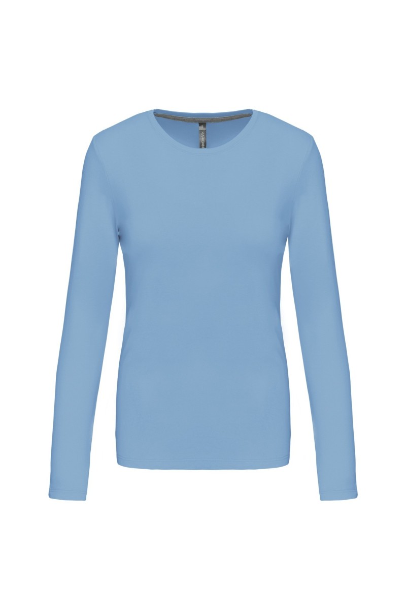 Tricou cu mânecă lungă și gât rotund pentru femei