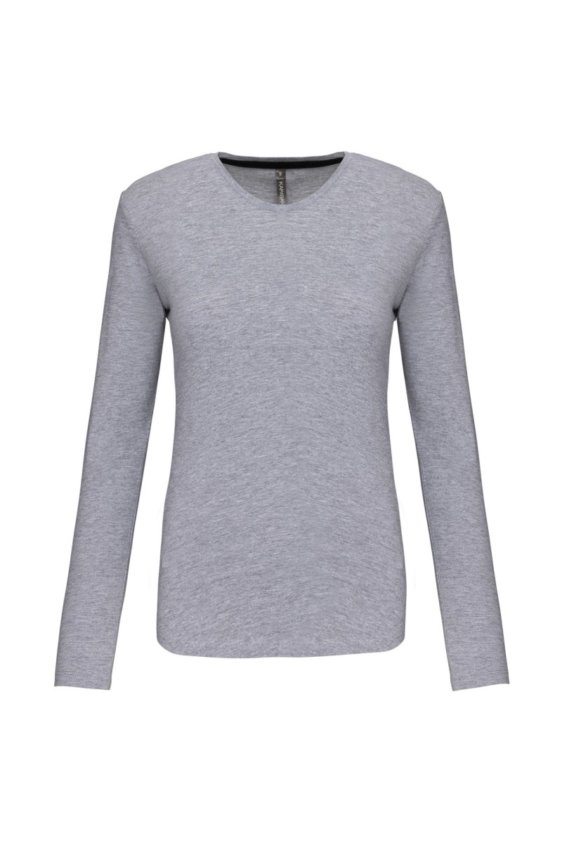 LADIES' LONG-SLEEVED CREW NECK T-SHIRT