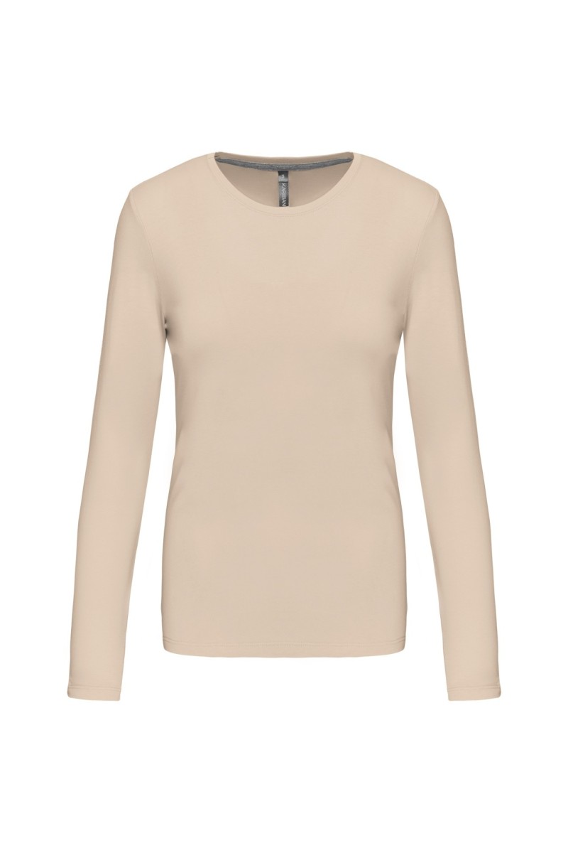 Tricou cu mânecă lungă și gât rotund pentru femei