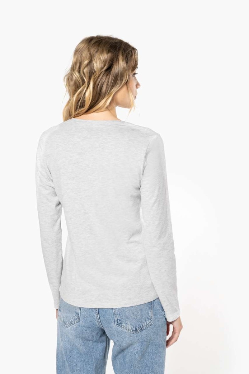Tricou cu mânecă lungă și gât rotund pentru femei