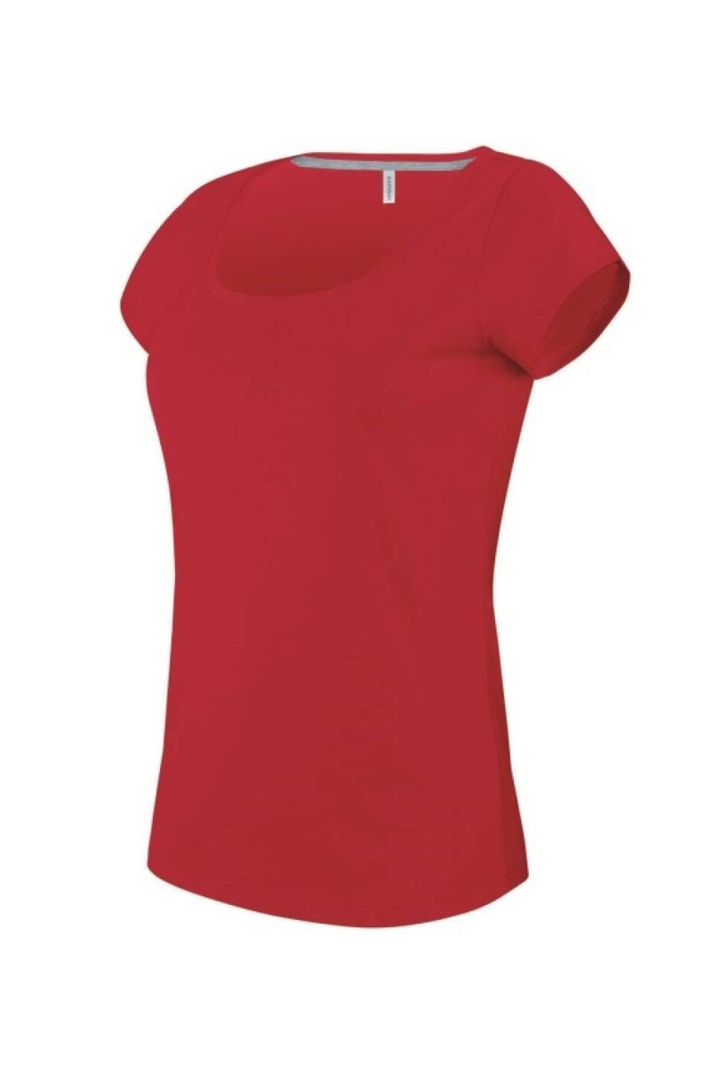 Tricou cu mânecă scurtă și decolteu barcă pentru femei