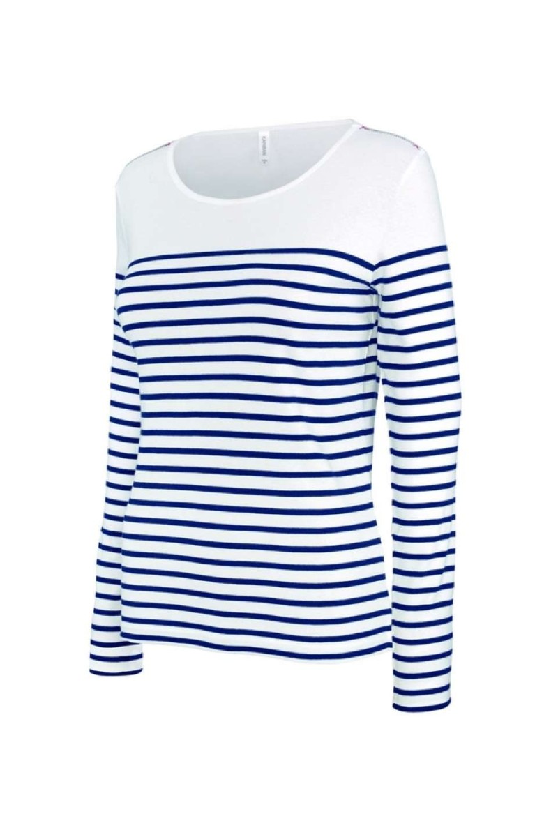 Striped White/Navy
