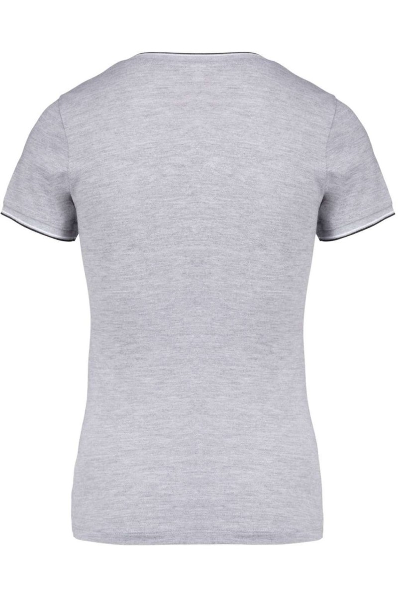 LADIES' PIQUÉ KNIT V-NECK T-SHIRT