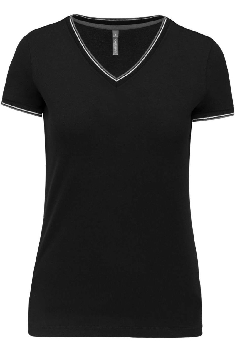 Tricou pique cu decolteu în V pentru femei
