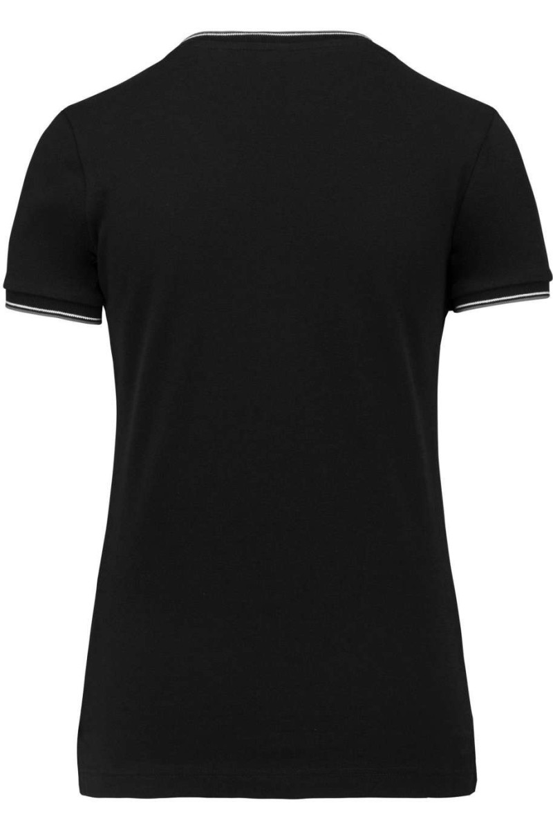 LADIES' PIQUÉ KNIT V-NECK T-SHIRT