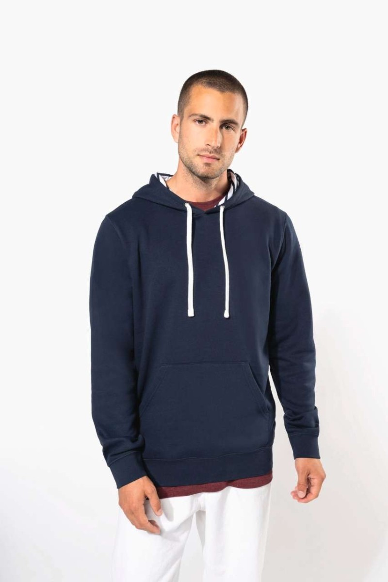 Hanorac cu glugă și model contrast unisex
