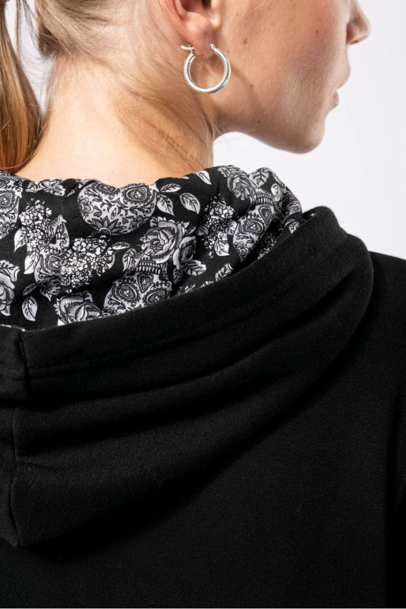 Hanorac cu glugă și model contrast unisex