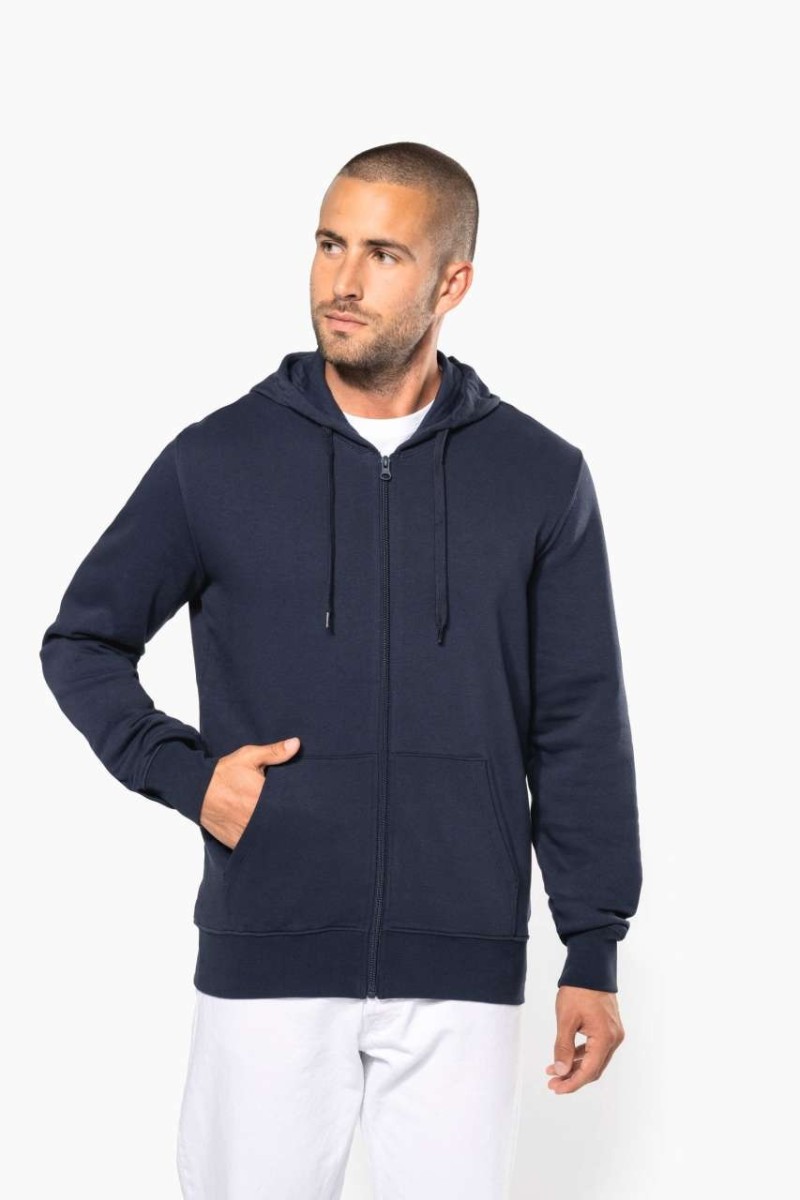 MEN'S ECO-FRIENDLY HOODED SWEATSHIRT WITH ZIP FASTENING