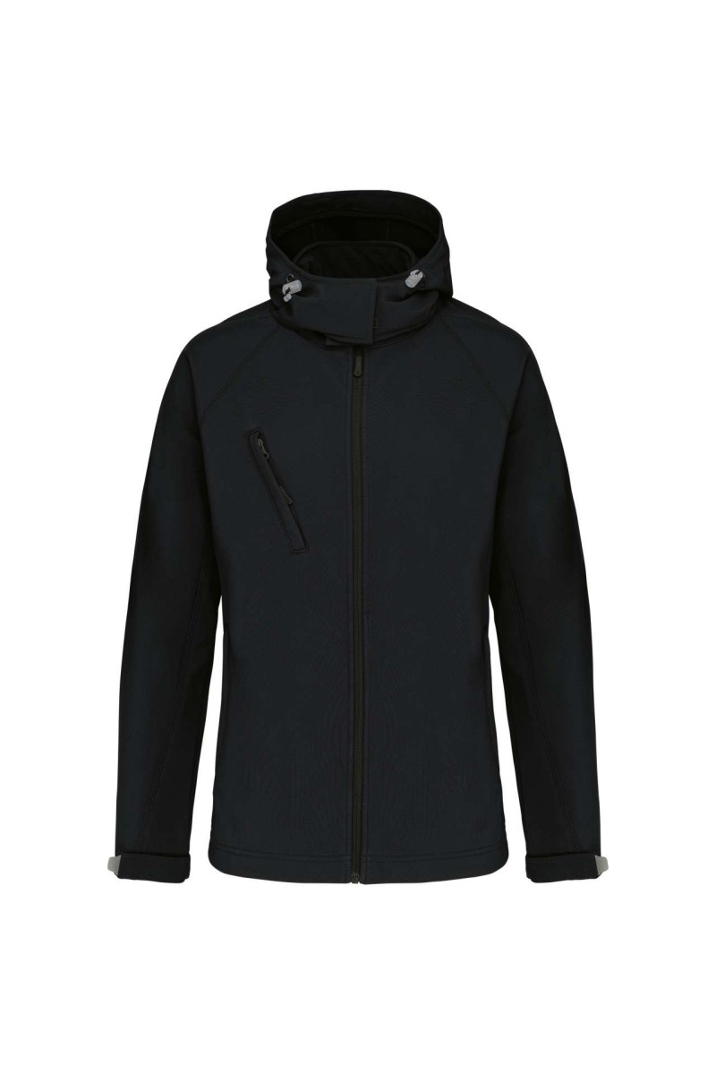 LADIES' DETACHABLE HOODED SOFTSHELL JACKET