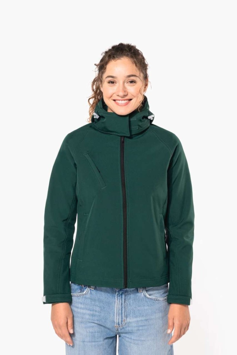 Jachetă softshell pentru femei cu glugă detașabilă