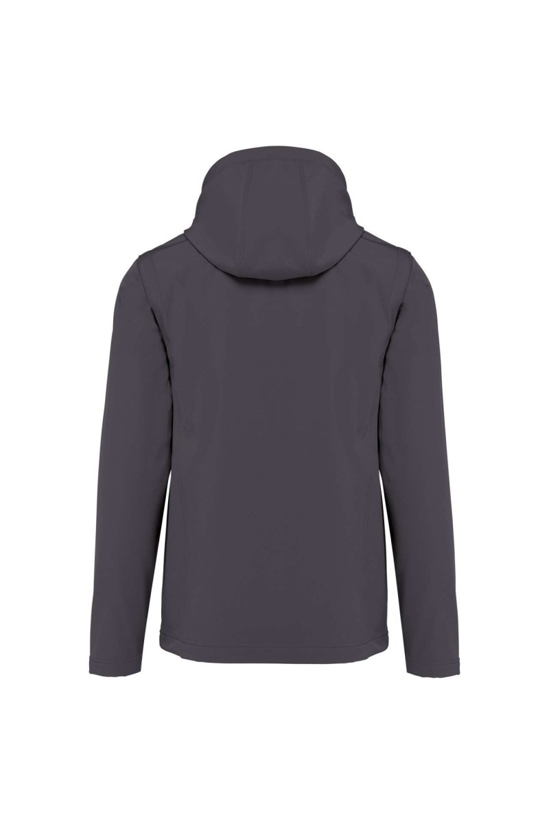 UNISEX 3-LAYER SOFTSHELL HOODED JACKET WITH REMOVABLE SLEEVES