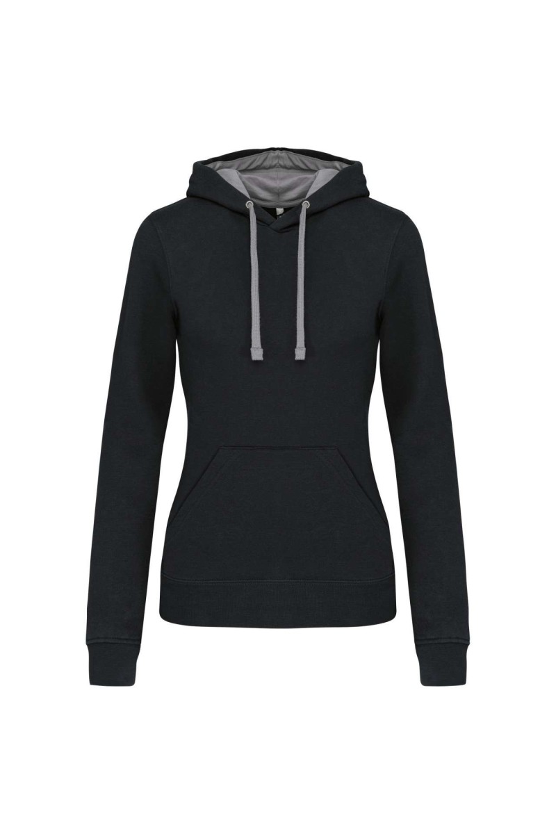 LADIES’ CONTRAST HOODED SWEATSHIRT