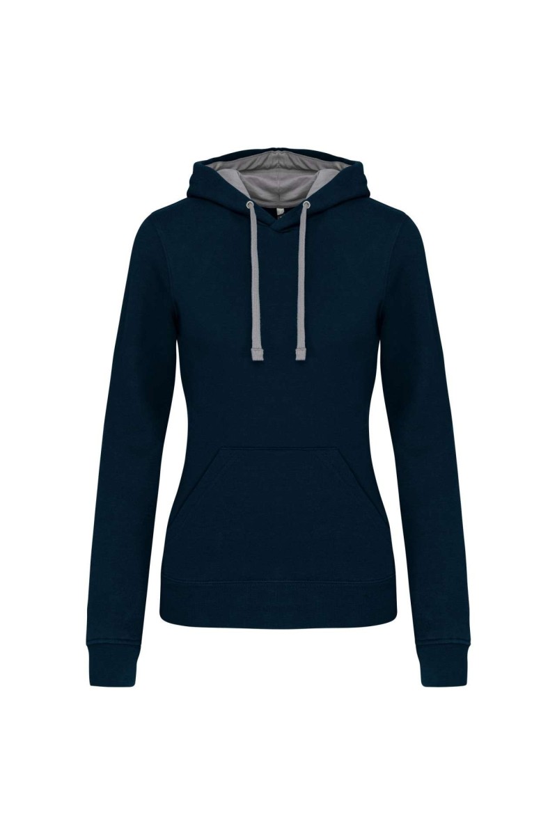 LADIES’ CONTRAST HOODED SWEATSHIRT