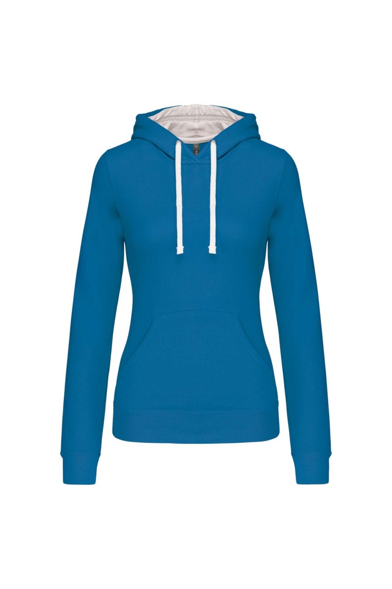 LADIES’ CONTRAST HOODED SWEATSHIRT