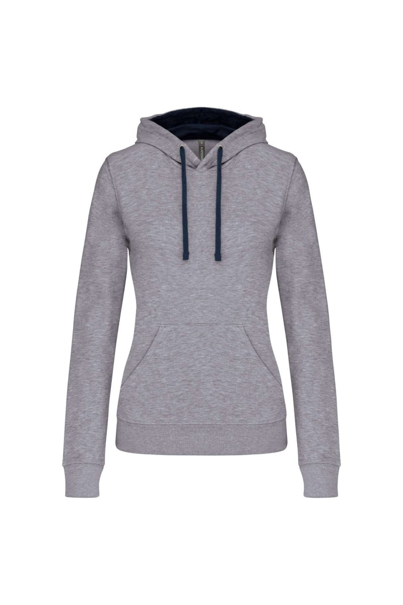 LADIES’ CONTRAST HOODED SWEATSHIRT