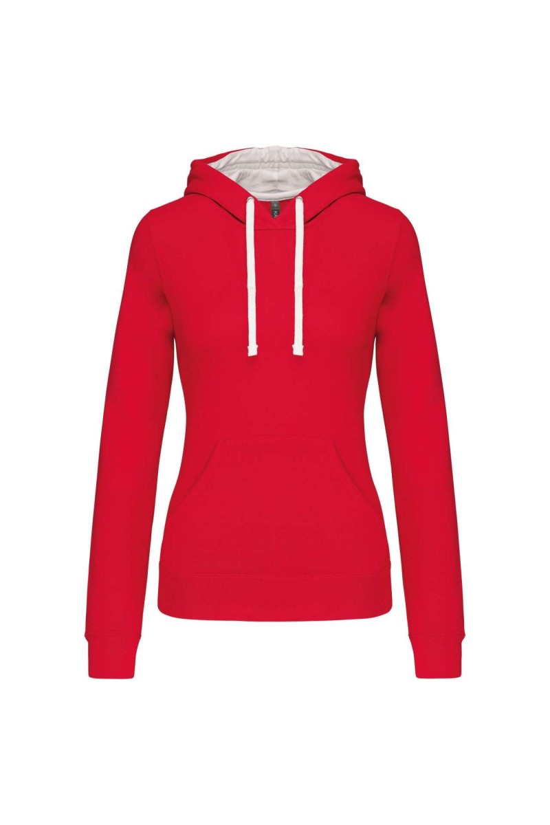 LADIES’ CONTRAST HOODED SWEATSHIRT