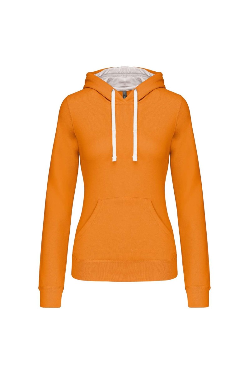 LADIES’ CONTRAST HOODED SWEATSHIRT