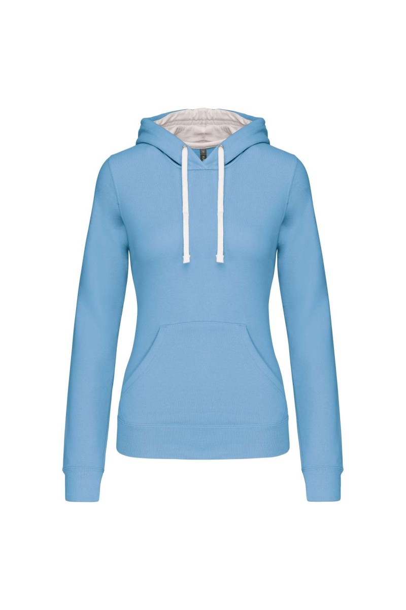 LADIES’ CONTRAST HOODED SWEATSHIRT