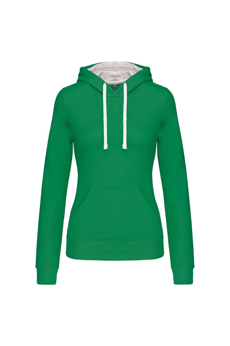 LADIES’ CONTRAST HOODED SWEATSHIRT