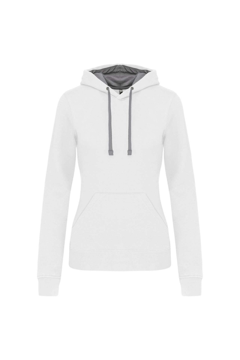 LADIES’ CONTRAST HOODED SWEATSHIRT