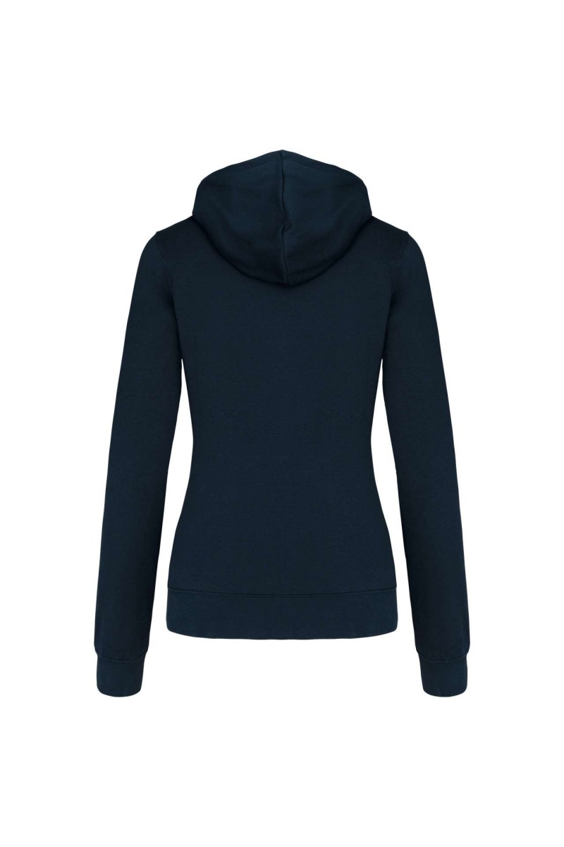 LADIES’ CONTRAST HOODED FULL ZIP SWEATSHIRT