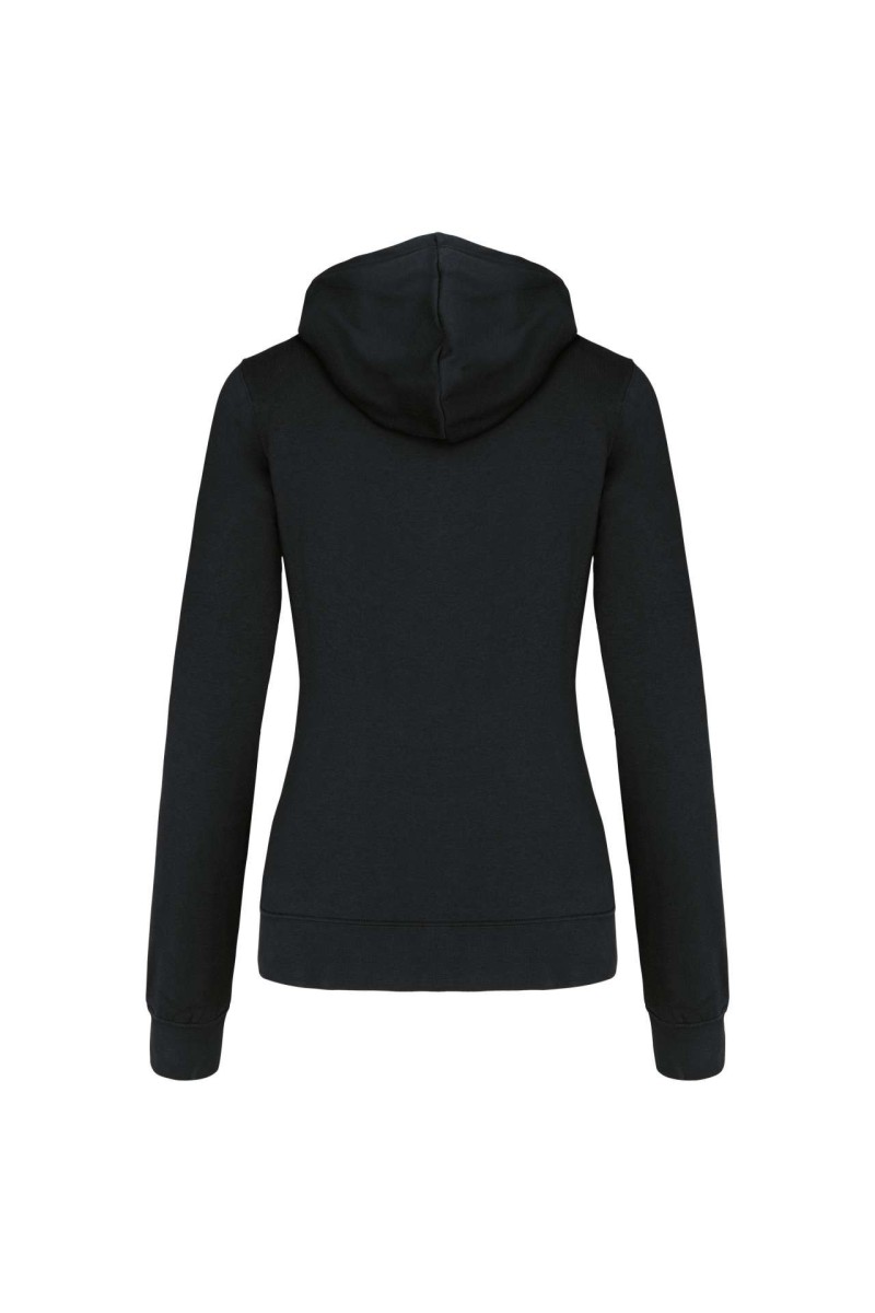 LADIES’ CONTRAST HOODED FULL ZIP SWEATSHIRT
