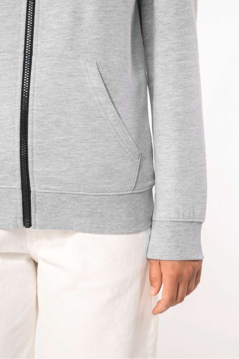 LADIES’ CONTRAST HOODED FULL ZIP SWEATSHIRT