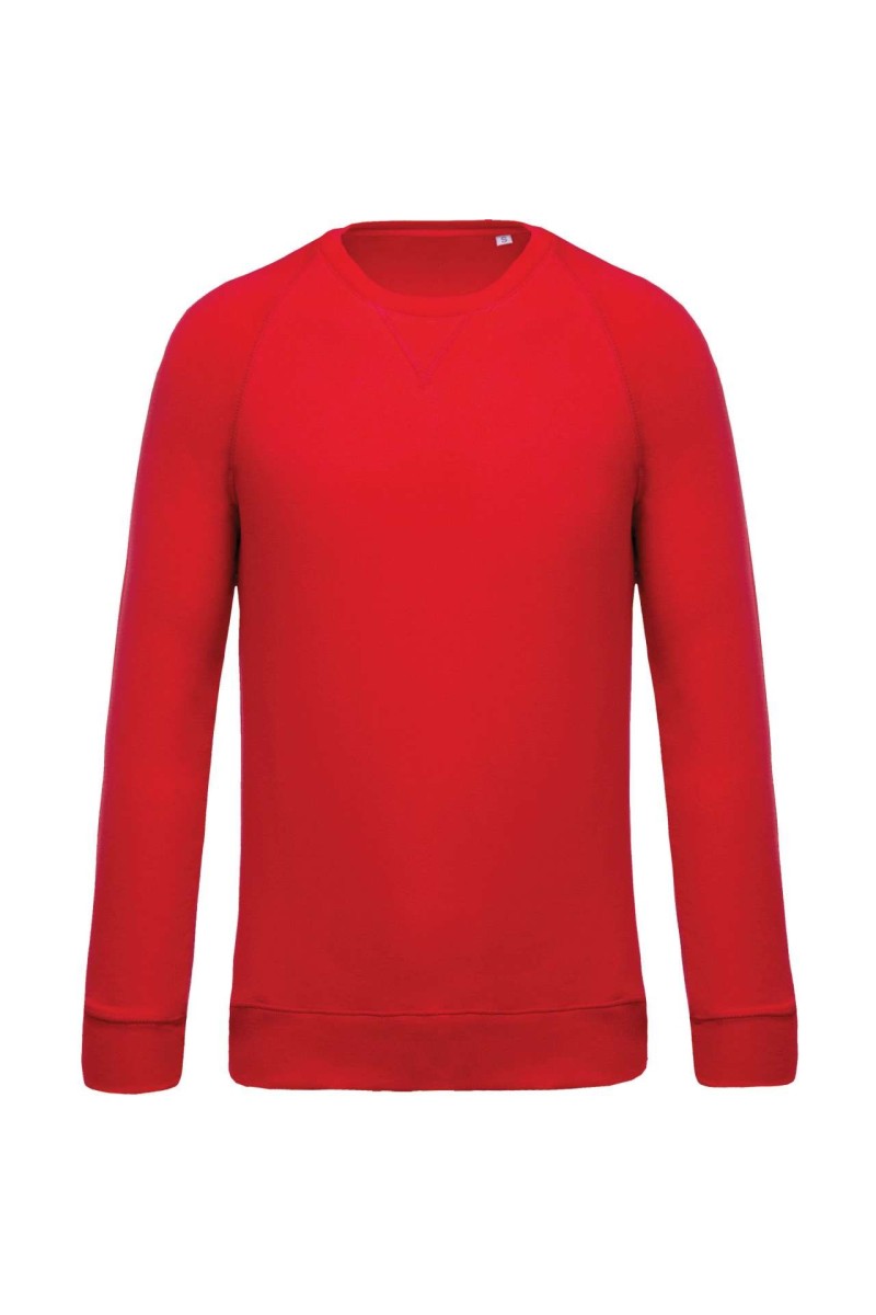 MEN'S ORGANIC COTTON CREW NECK RAGLAN SLEEVE SWEATSHIRT