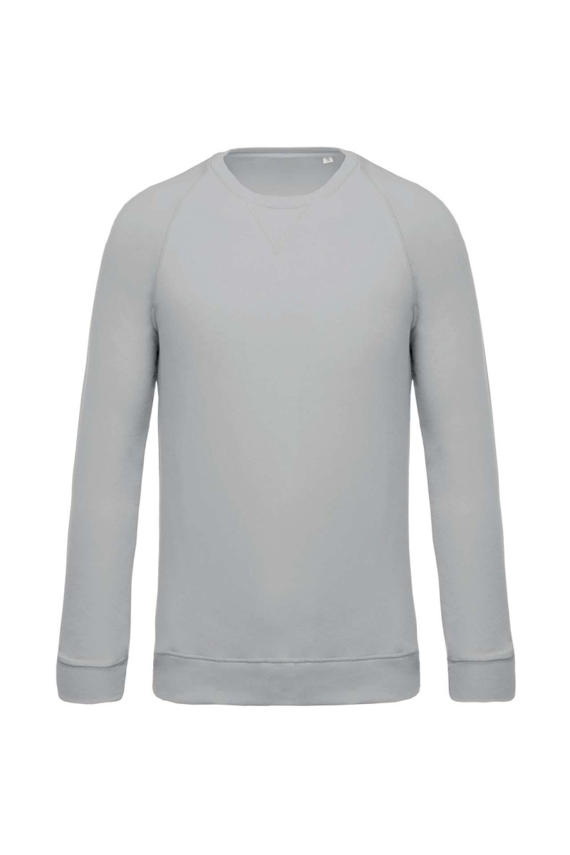Bluză pentru bărbați din bumbac organic cu gât rotund și mâneci raglan