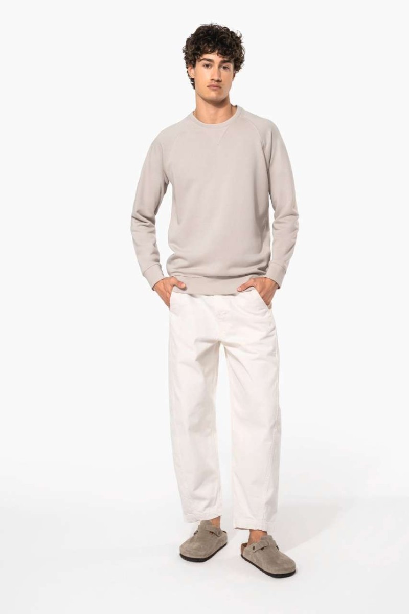 MEN'S ORGANIC COTTON CREW NECK RAGLAN SLEEVE SWEATSHIRT