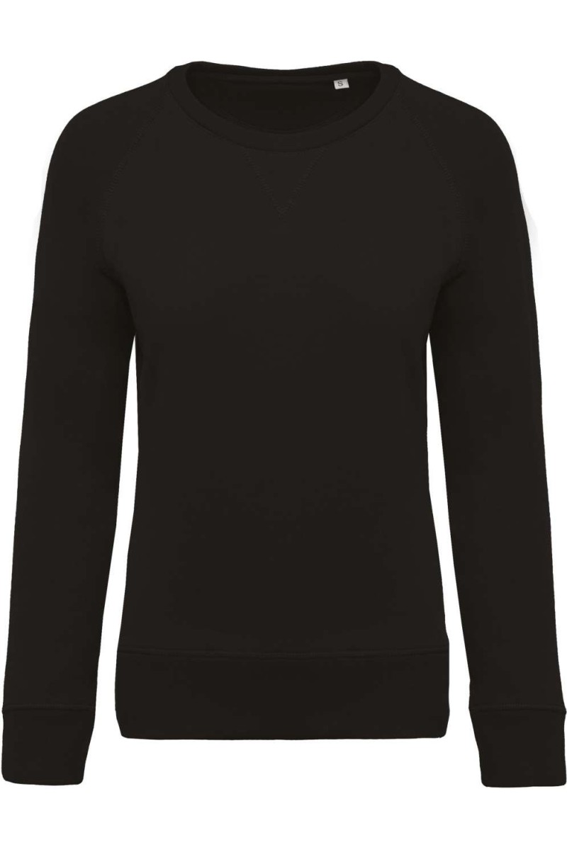 Bluză pentru femei din bumbac organic cu gât rotund și mâneci raglan