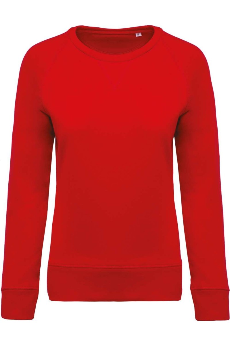 LADIES’ ORGANIC COTTON CREW NECK RAGLAN SLEEVE SWEATSHIRT
