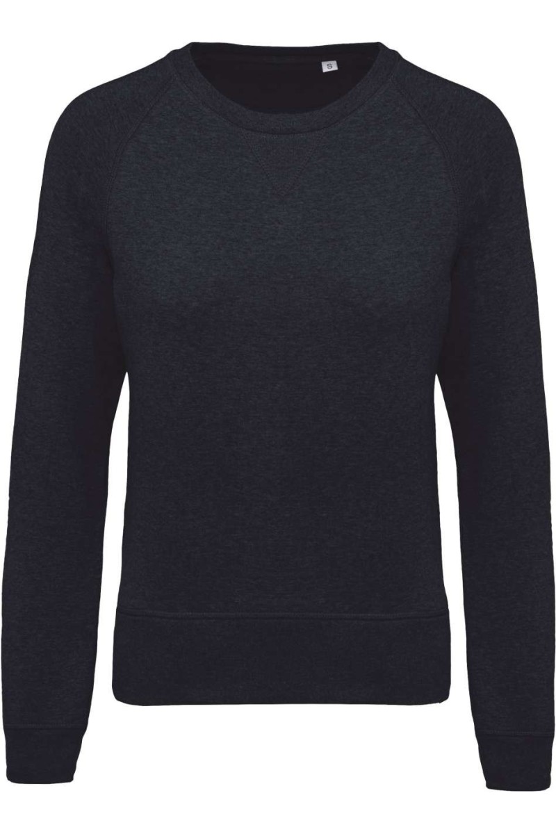 Bluză pentru femei din bumbac organic cu gât rotund și mâneci raglan