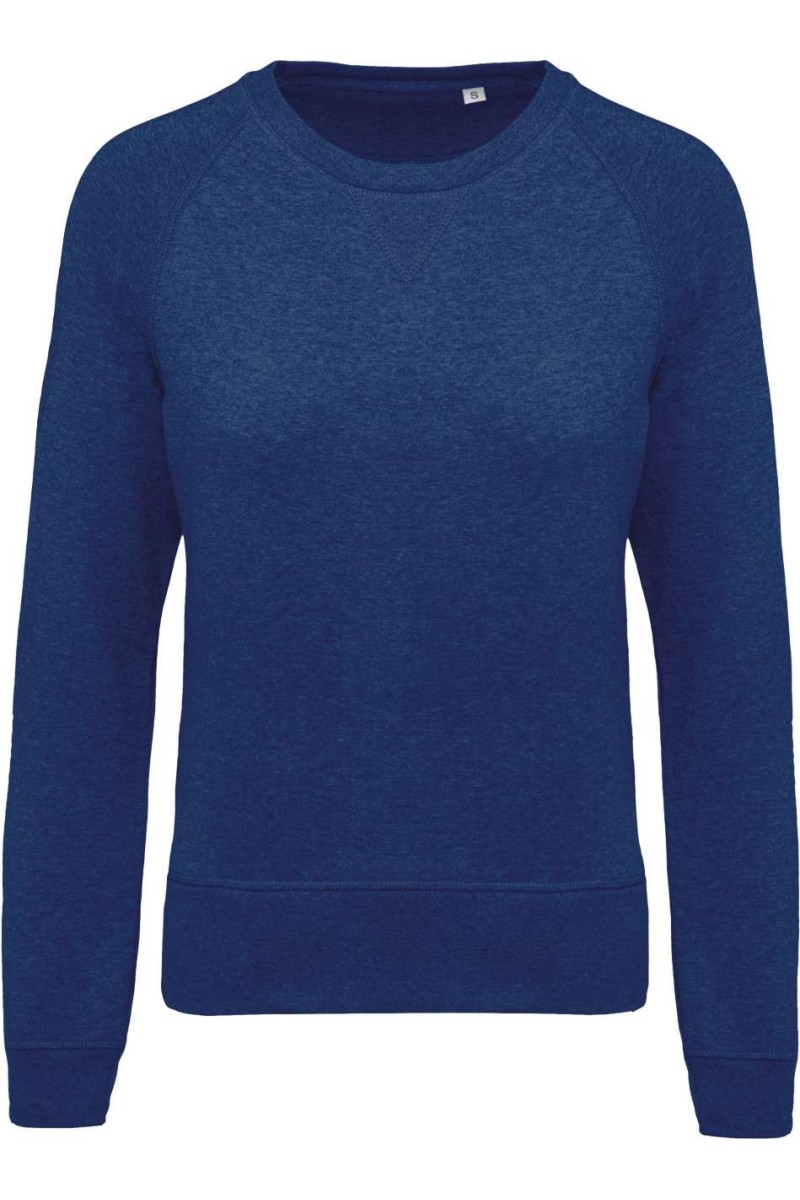 Bluză pentru femei din bumbac organic cu gât rotund și mâneci raglan